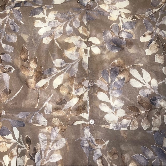 Lulu’s Sprawling Scenery Taupe Floral Print Bell Sleeve Top NWT Taupe Sz S - Picture 5 of 14